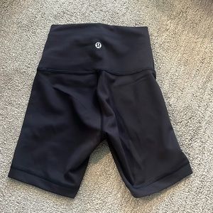 Lulu Lemon High Rise Biker Shorts 6” Wunder Train